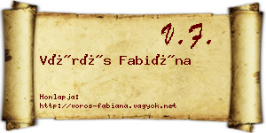 Vörös Fabiána névjegykártya
