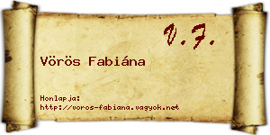 Vörös Fabiána névjegykártya